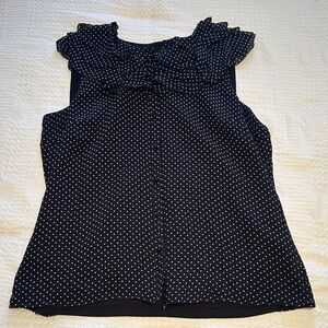Ann Taylor Black and White Polka Dot Blouse